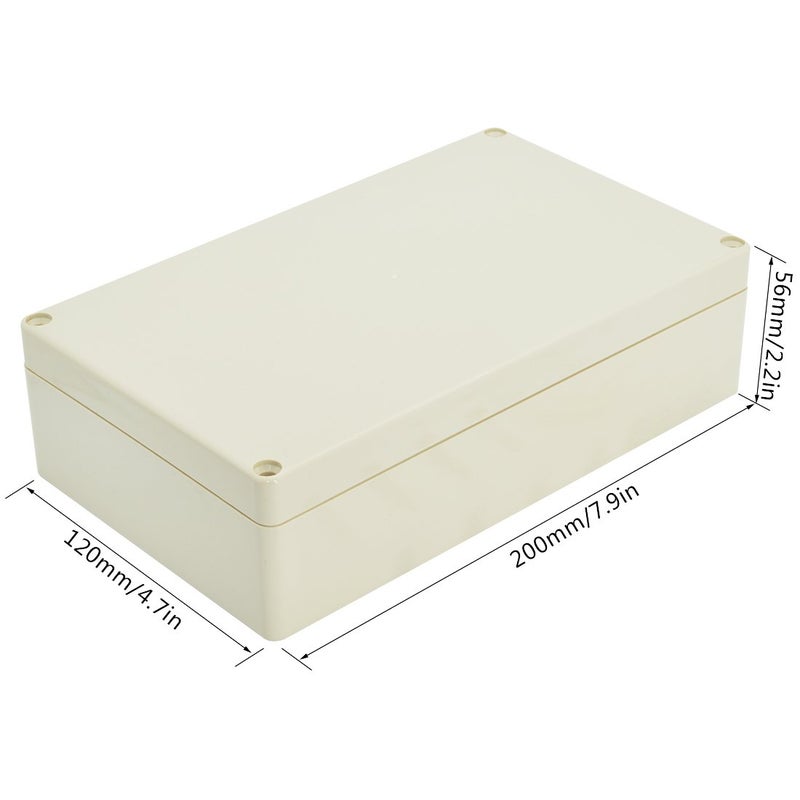 LeMotech Waterproof Dustproof IP65 ABS Plastic Junction Box Universal Electric Project Enclosure Pale Gray 7.9 x 4.7 x 2.2 inch (200 x 120 x 56 mm) - Image 2